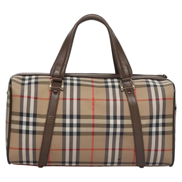 Burberrys Nova Check Boston Bag Canvas Beige - Picture 2 of 16